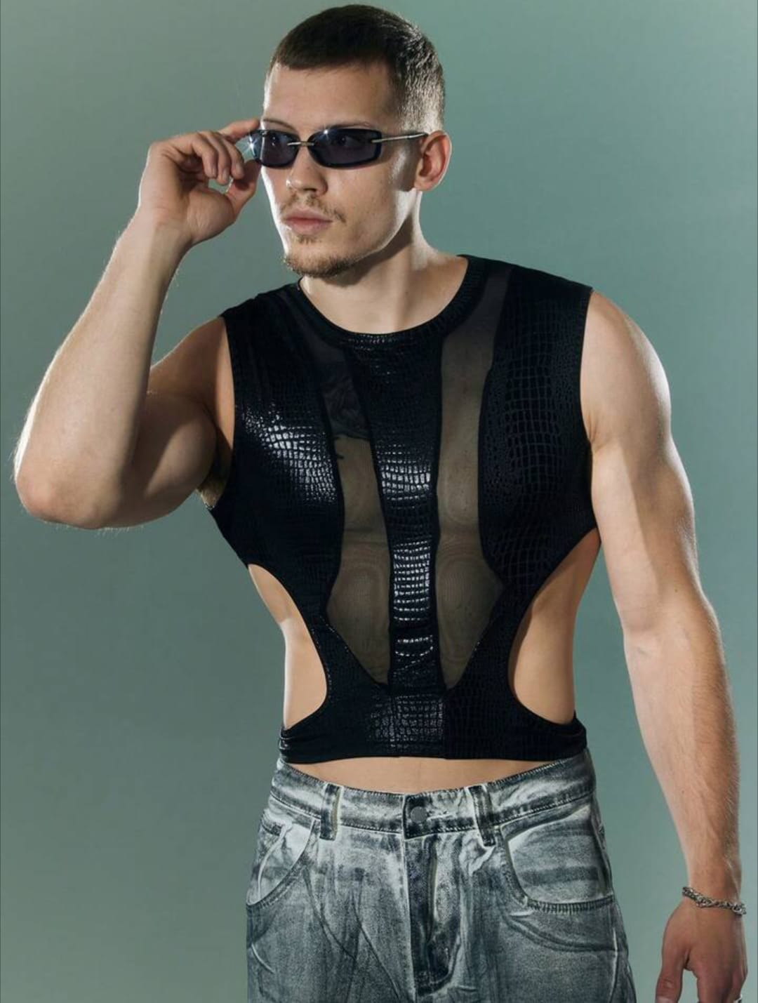 Phantom Mesh Panel  Tank Top